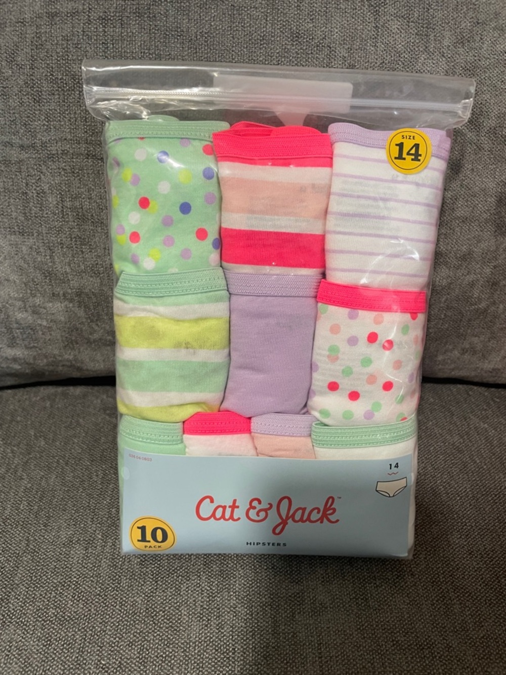 Cat & Jack Girls' Colorful Hipster Underwear - Pastel Polka & Stripes